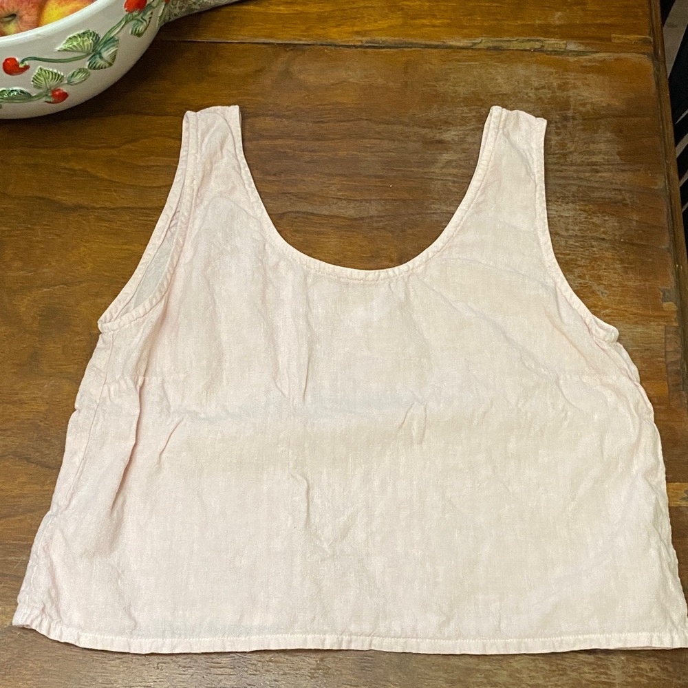 Sleeveless Light Pink Scoop Neck Tank Top